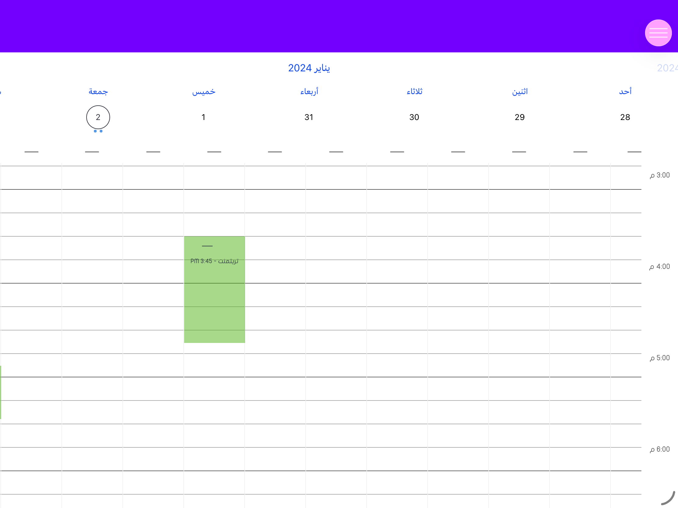 Vallon iPad appointments calendar